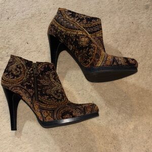 Diba Multicolor Paisley Heeled Boots